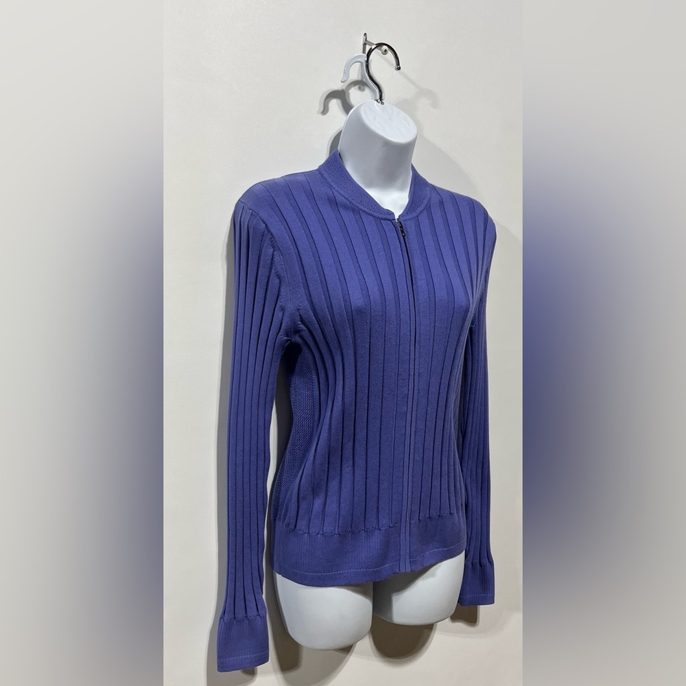 Athleta Fairway Sweater Ribbed Full Zip Size Medium Nwot - Picture 2 of 7
